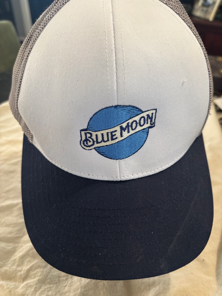 Blue Moon Logo Trucker Hat - White & Navy